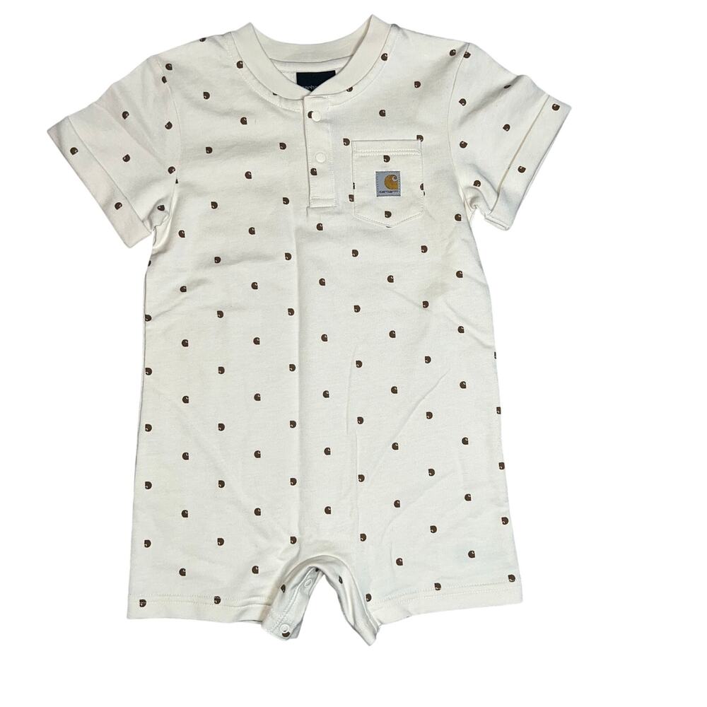 Carhartt Infant Short Sleeve Romper logo all over print size 24 months unisex